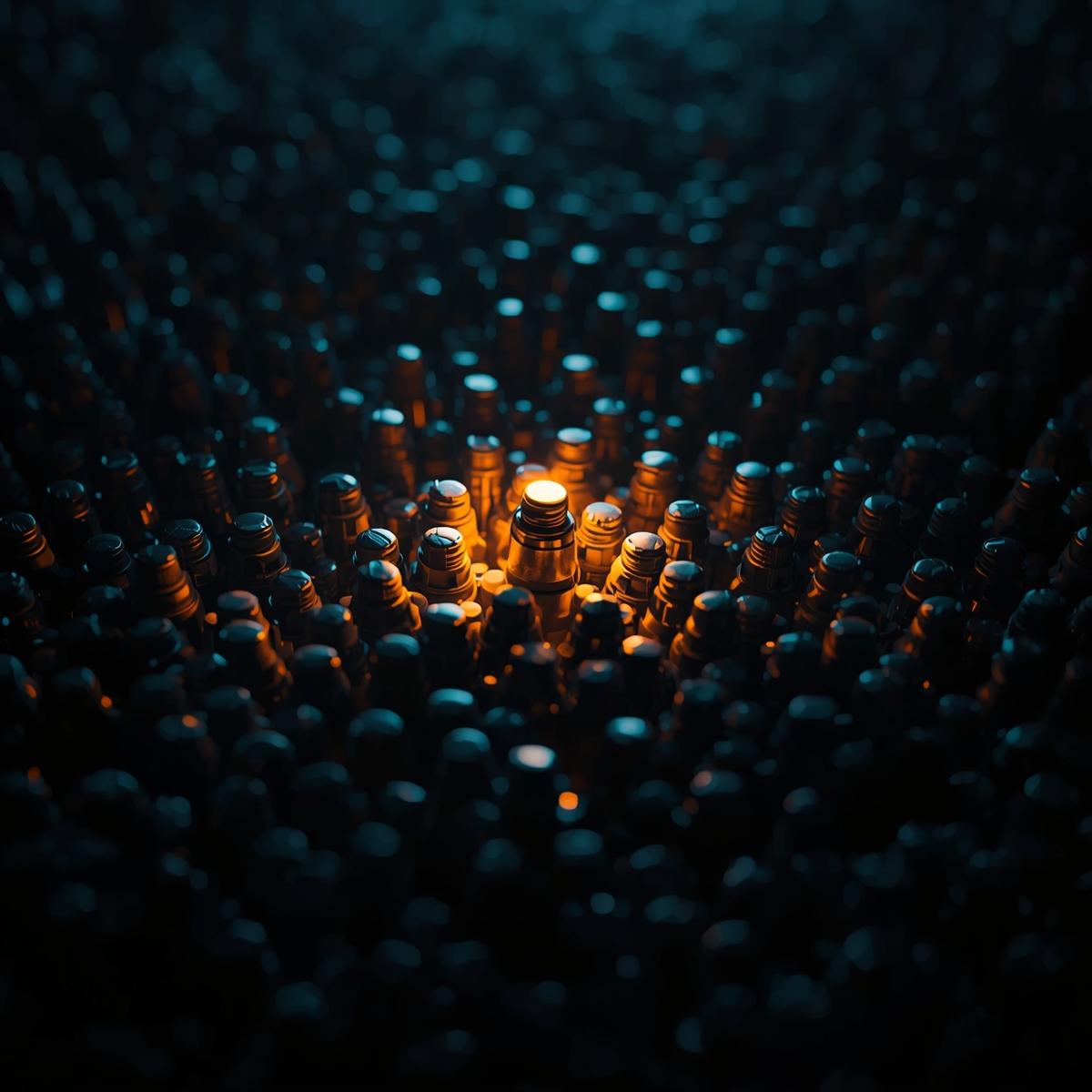 Um objeto brilhando em meio a vários outros apagados → metáfora da distração constante.