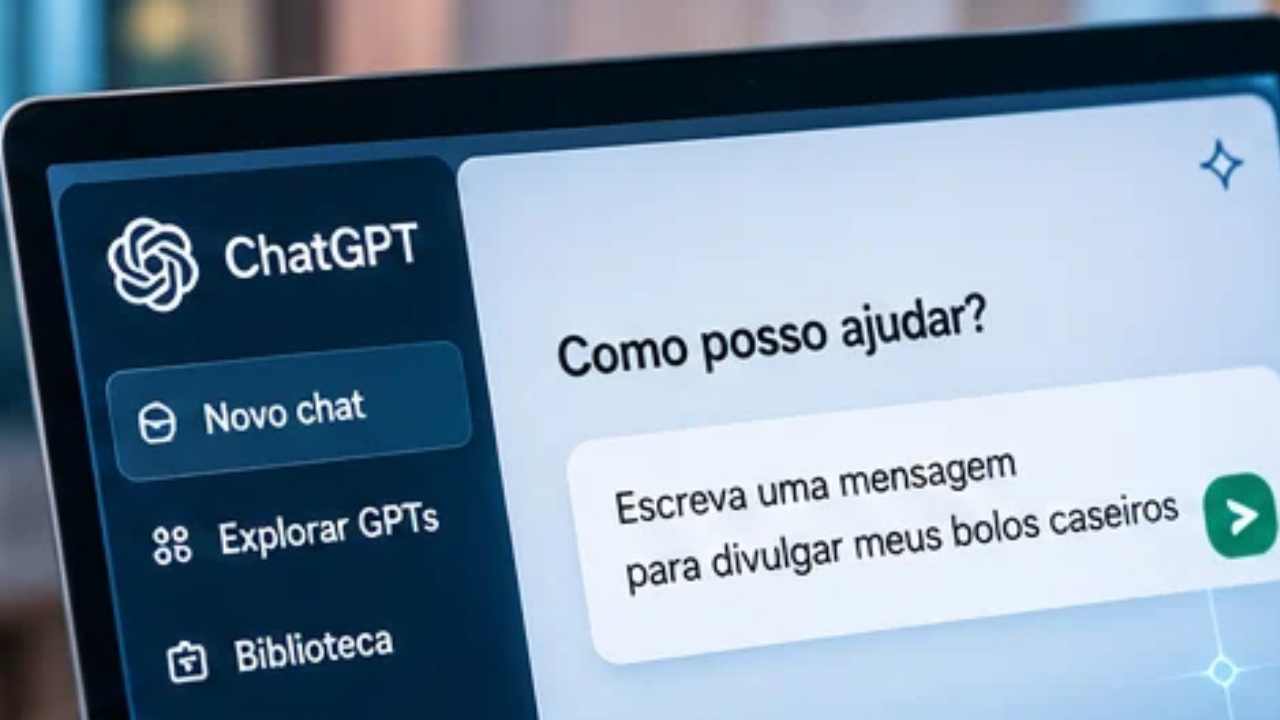tela com a interface do ChatGPT, com uma pedido do usuário